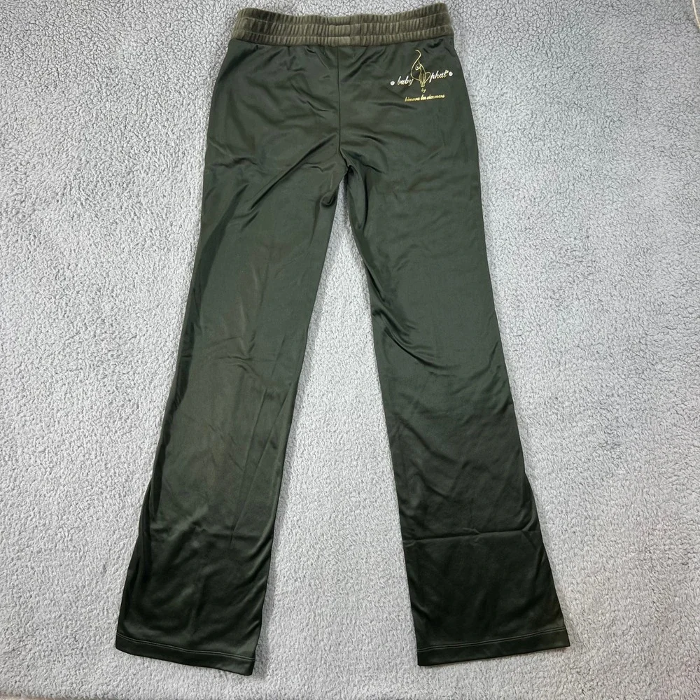 Baby Phat Women's Size S Green Velour Track Pants Athletic Flare Pants VTG NWT